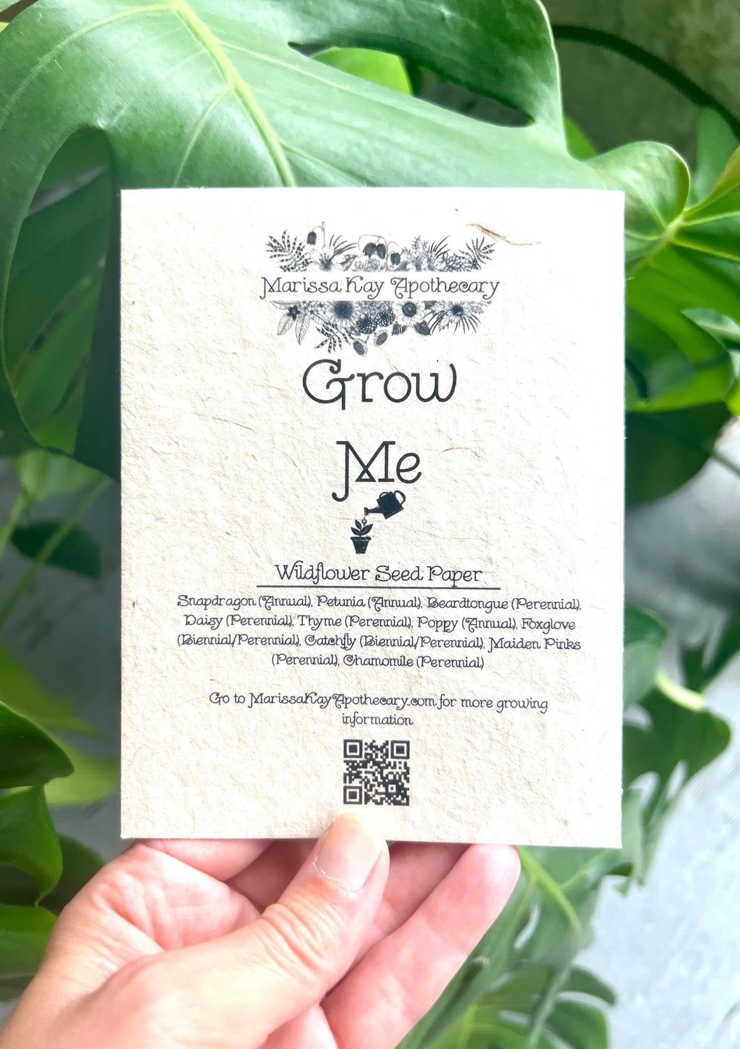 Botanical Plantable Seed Card || Zero Waste || Supports Women || Eco-friendly || MVW1