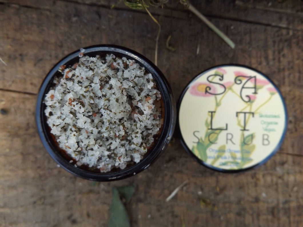 Rose Petal Powder | Green Tea | Pink Himalayan Sea Salt Organic Body Scrub | Silica | Handmade With Love