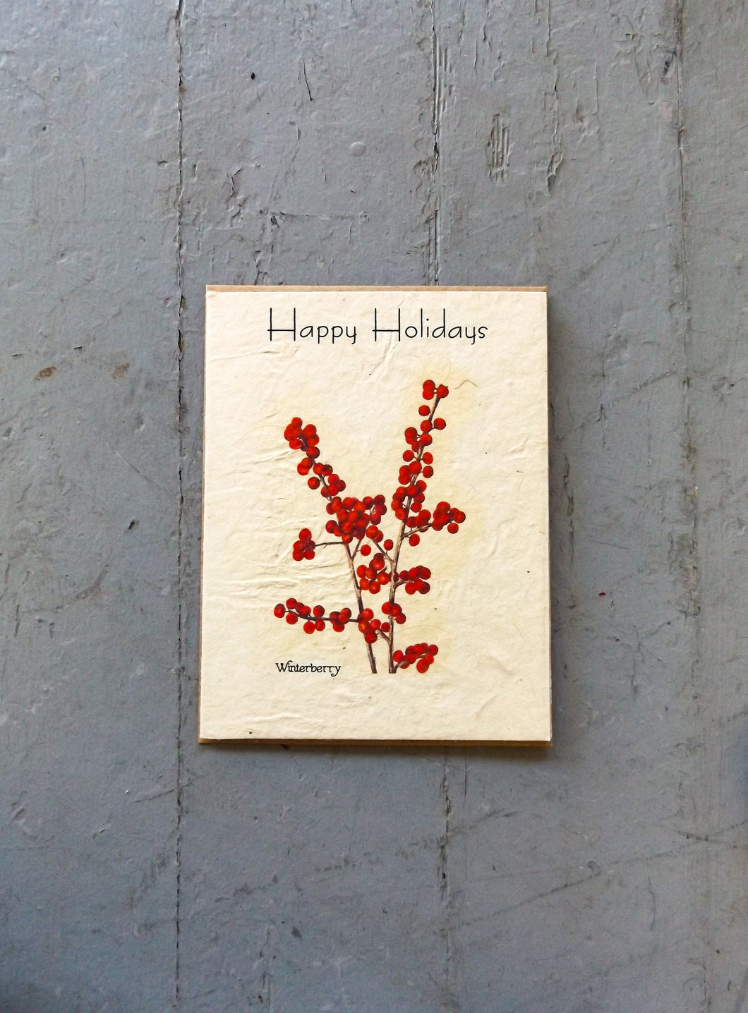 Happy Holidays Card | 6 Pack | Wildflower Seed Paper | Zero Waste | Winterberry
