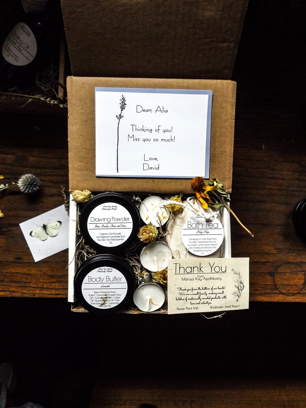 Personalized Gift Box Handmade WITHOUT TEA BAG + Homegrown Herbs | Self Care Box