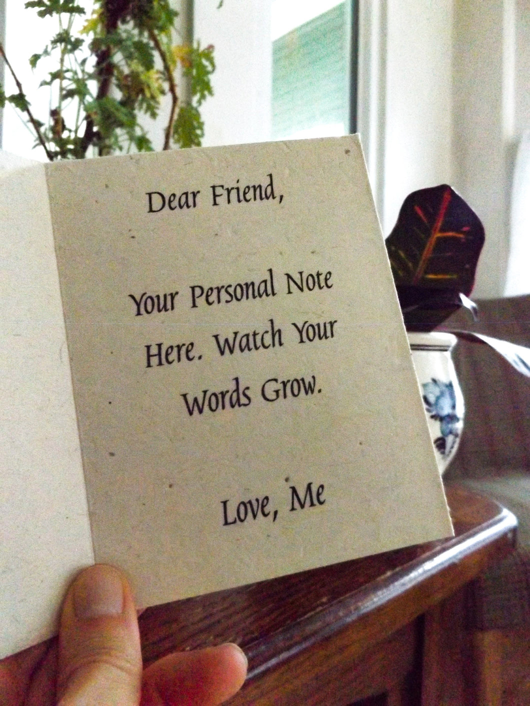 Add On Personal Note To Seed Paper Card