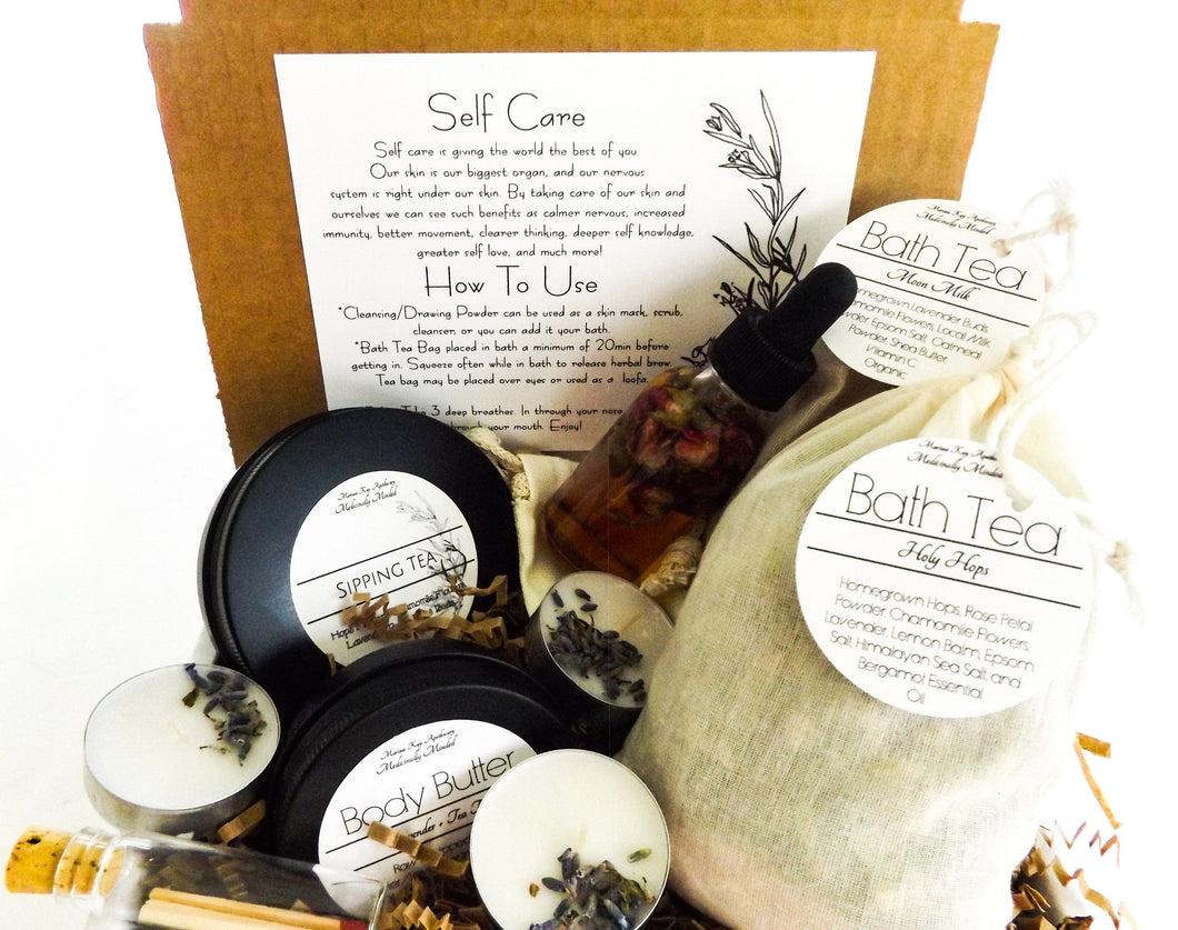 Self Care Gift Box Handmade | PLUS Plantable Seed Paper Botanical Print