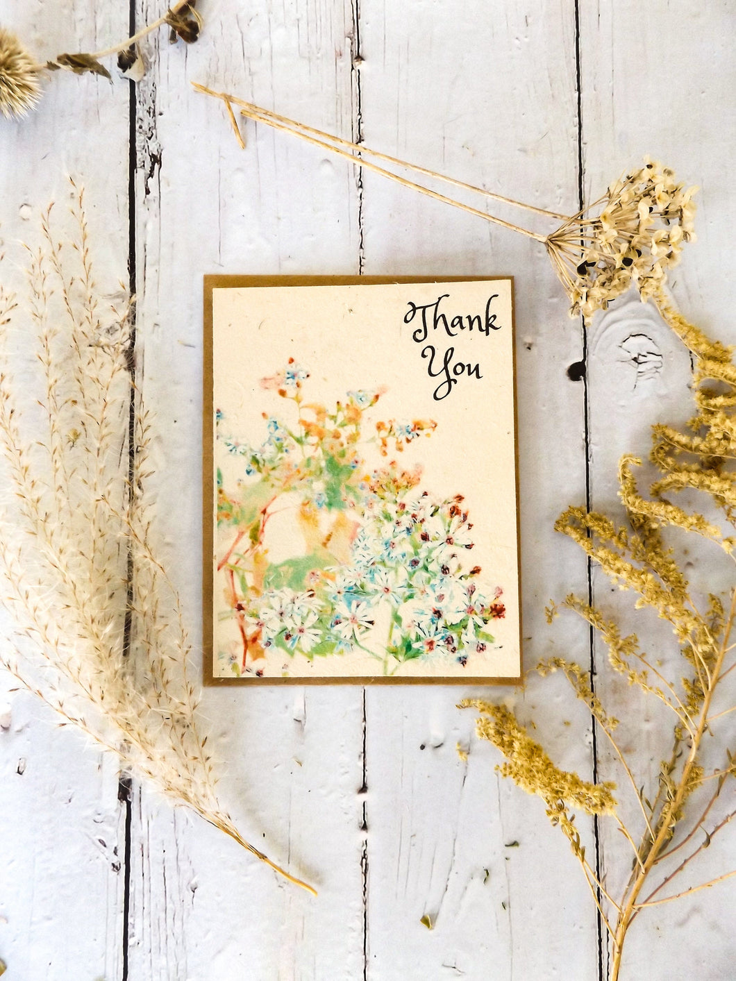Wholesale 100ct | PLANTABLE Hand Drawn Thank You Cards | Wildflower Seed Paper | Floral