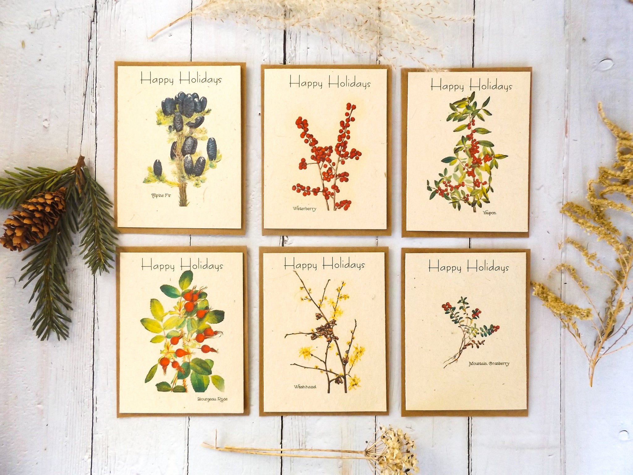 Plantable Holiday Petal Gift Card Holders - Botanical PaperWorks